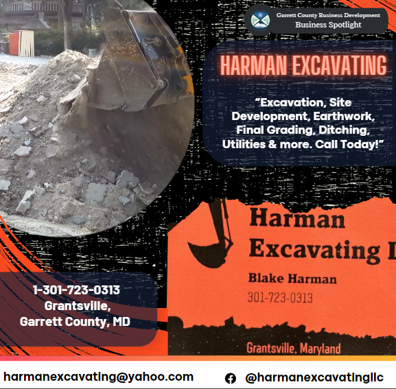 Business Spotlight
Harmans Excavation LLC
Excavation, Site Development, Earthwork, Final Grading, Ditching, Utilities & more. Call Today!
